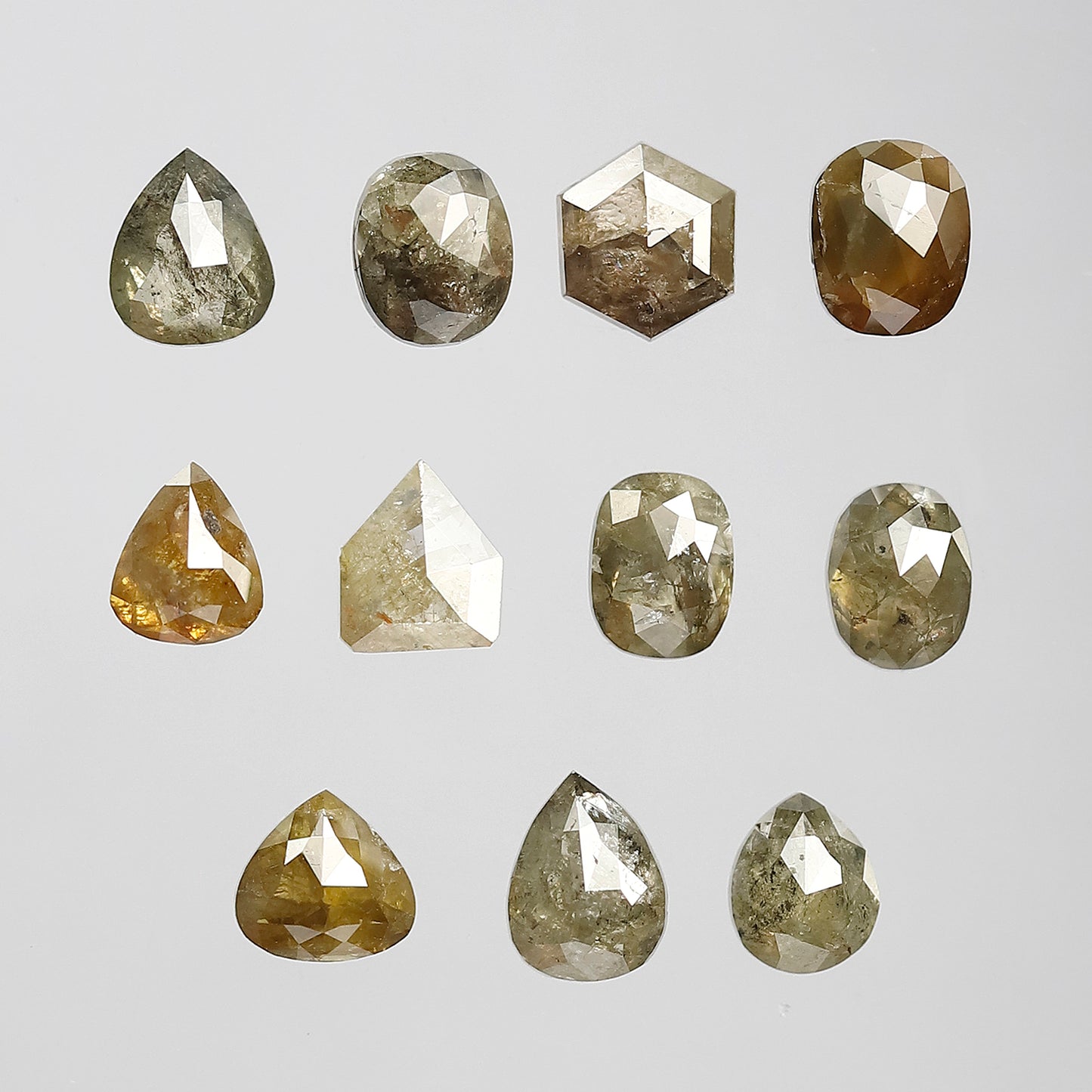 5.00 Ct Mixed Shape Rustic Diamond Lot | 11 Pcs Fancy Color 4.8–5.7 mm Natural Loose Diamonds