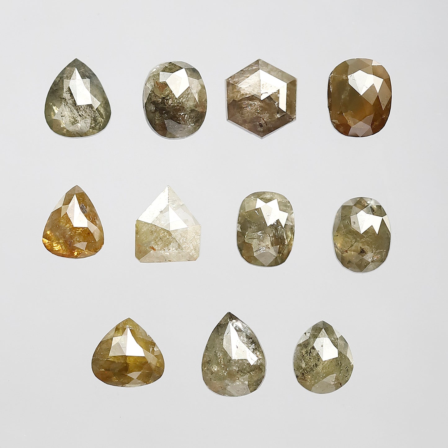 5.00 Ct Mixed Shape Rustic Diamond Lot | 11 Pcs Fancy Color 4.8–5.7 mm Natural Loose Diamonds