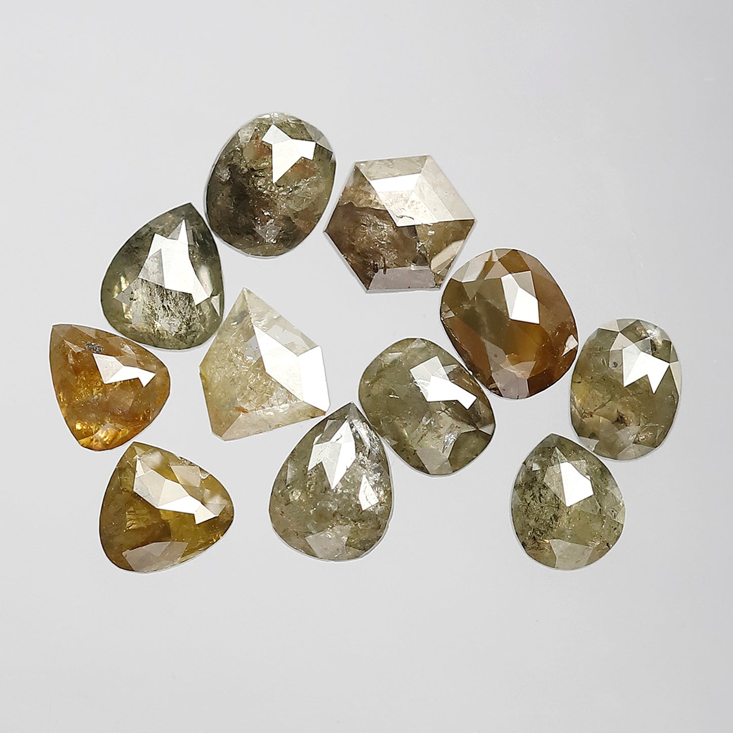 5.00 Ct Mixed Shape Rustic Diamond Lot | 11 Pcs Fancy Color 4.8–5.7 mm Natural Loose Diamonds
