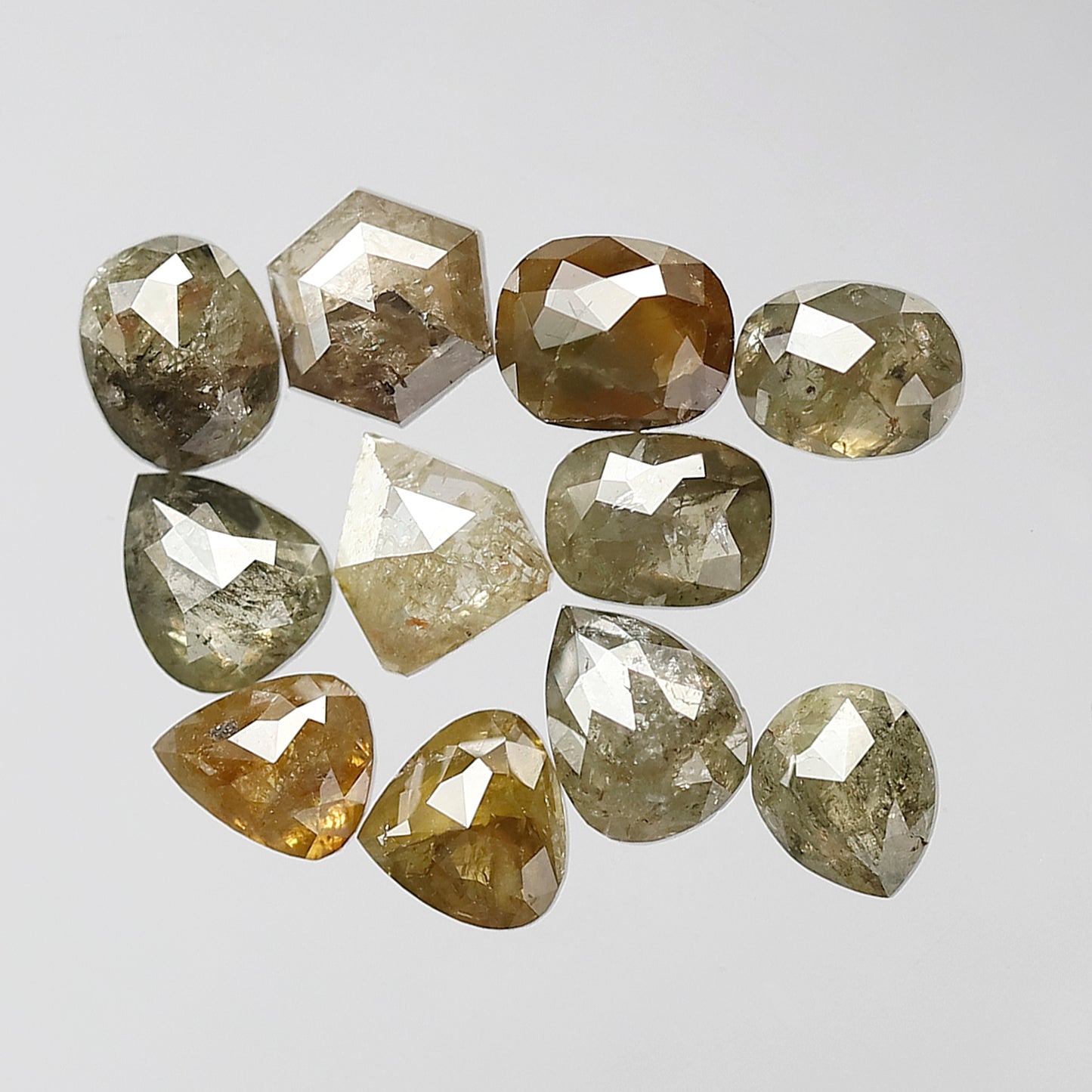 5.00 Ct Mixed Shape Rustic Diamond Lot | 11 Pcs Fancy Color 4.8–5.7 mm Natural Loose Diamonds