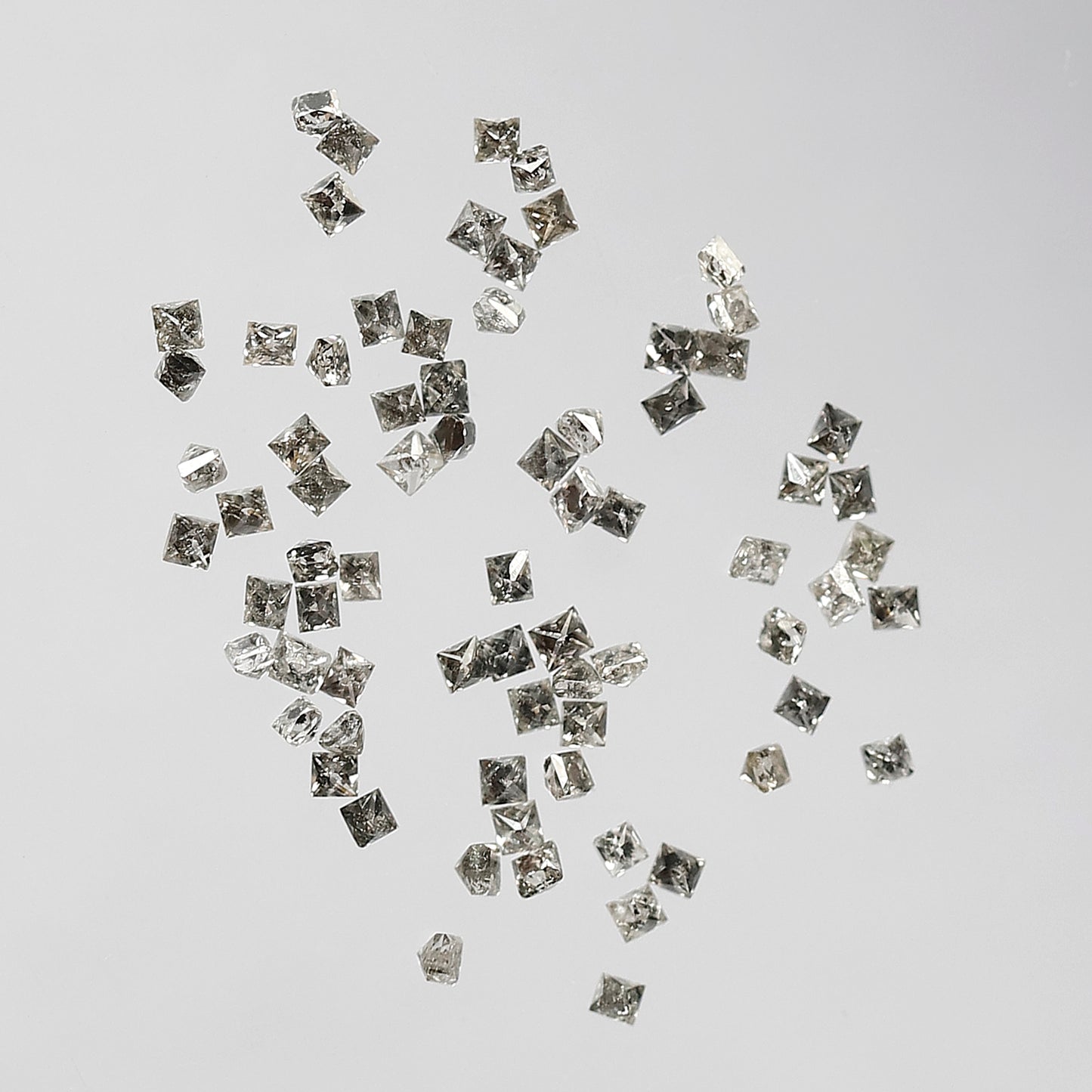 1.08 Ct Princess Cut Diamond Lot | 73 Pcs Gray Black Salt & Pepper Natural Loose Diamonds