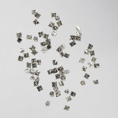 1.08 Ct Princess Cut Diamond Lot | 73 Pcs Gray Black Salt & Pepper Natural Loose Diamonds
