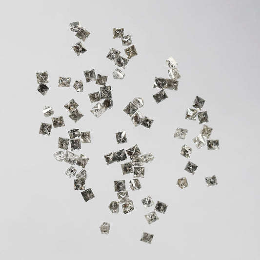 1.08 Ct Princess Cut Diamond Lot | 73 Pcs Gray Black Salt & Pepper Natural Loose Diamonds