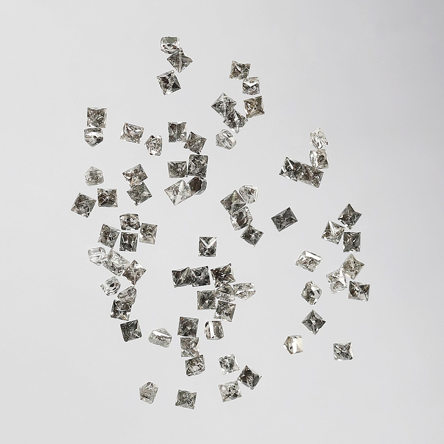 1.08 Ct Princess Cut Diamond Lot | 73 Pcs Gray Black Salt & Pepper Natural Loose Diamonds