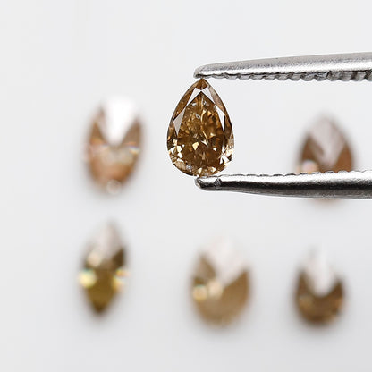 0.98 CT Natural Loose Diamonds 4.0 to 5.0 MM Mix Shape Of Fancy Diamonds Champagne Color Pear Cut, Oval Cut, Marquise Shape For 6 Pieces