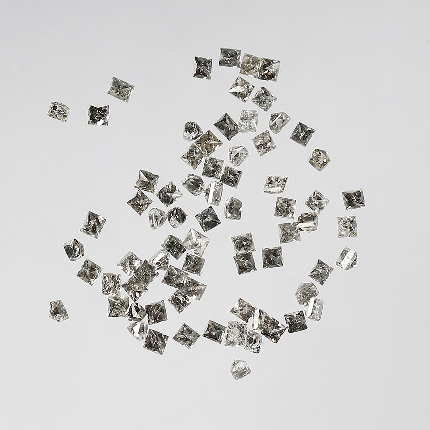 1.08 Ct Princess Cut Diamond Lot | 73 Pcs Gray Black Salt & Pepper Natural Loose Diamonds