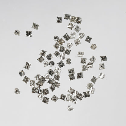 1.08 Ct Princess Cut Diamond Lot | 73 Pcs Gray Black Salt & Pepper Natural Loose Diamonds
