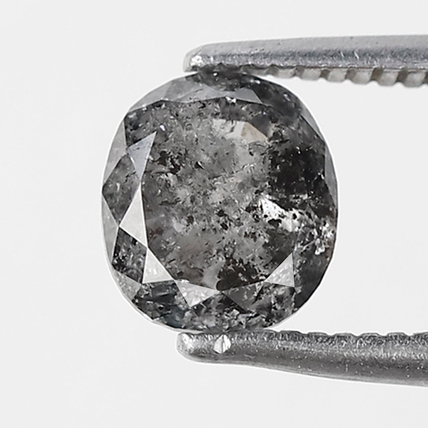 1.19 CT oval Shape Salt and Pepper Diamond 6.40 MM black grey Color Loose Natural Diamond For Wedding Ring
