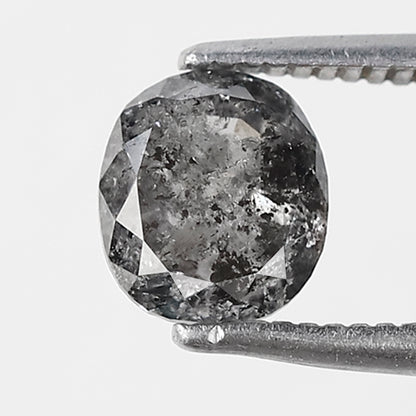 1.19 CT oval Shape Salt and Pepper Diamond 6.40 MM black grey Color Loose Natural Diamond For Wedding Ring