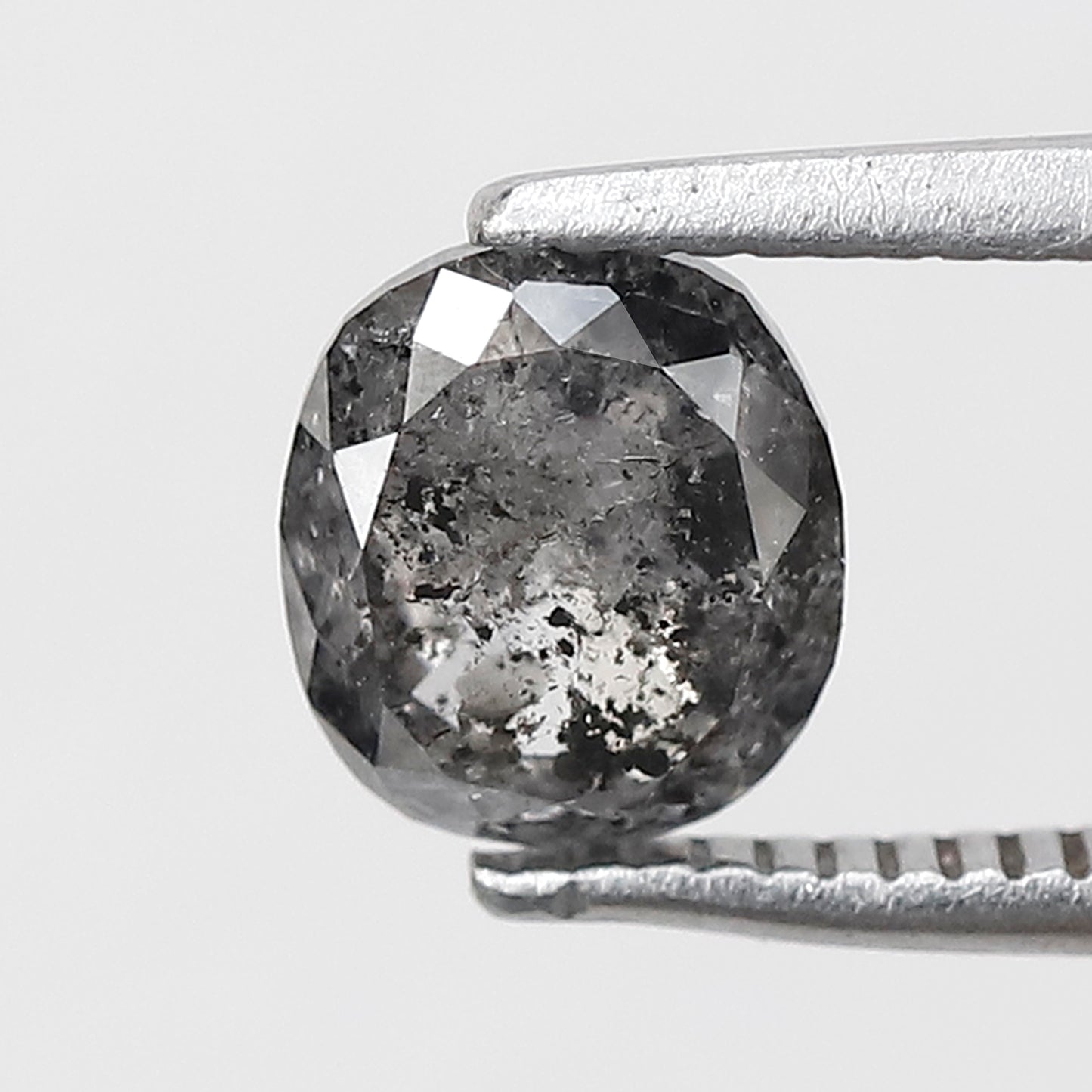 1.19 CT oval Shape Salt and Pepper Diamond 6.40 MM black grey Color Loose Natural Diamond For Wedding Ring