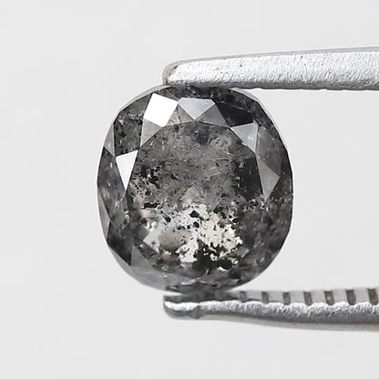 1.19 CT oval Shape Salt and Pepper Diamond 6.40 MM black grey Color Loose Natural Diamond For Wedding Ring