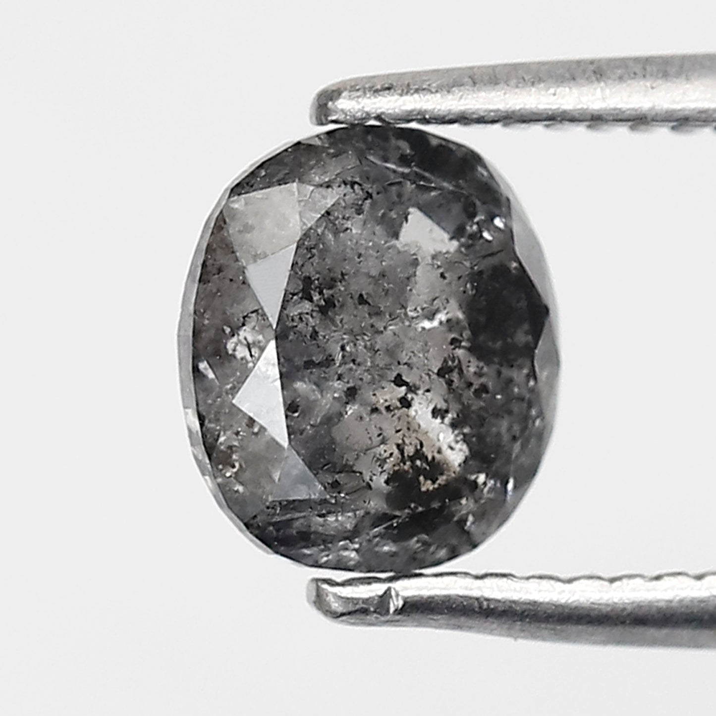 1.19 CT oval Shape Salt and Pepper Diamond 6.40 MM black grey Color Loose Natural Diamond For Wedding Ring