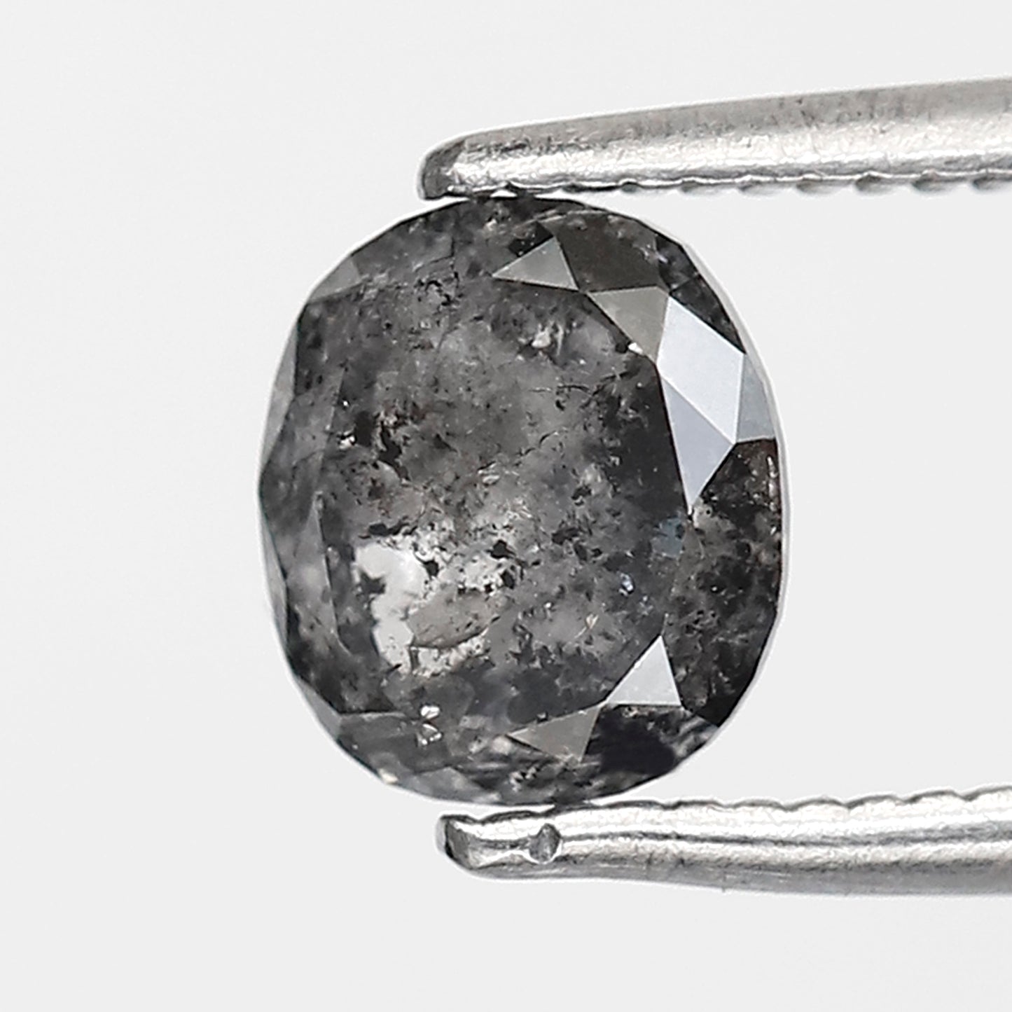 1.19 CT oval Shape Salt and Pepper Diamond 6.40 MM black grey Color Loose Natural Diamond For Wedding Ring
