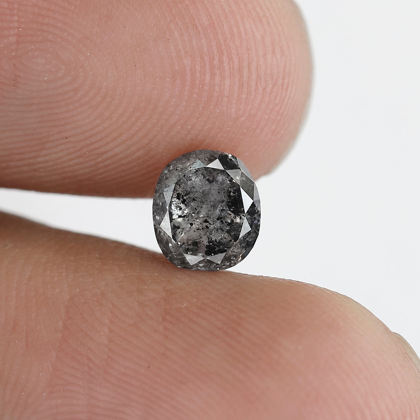 1.19 CT oval Shape Salt and Pepper Diamond 6.40 MM black grey Color Loose Natural Diamond For Wedding Ring
