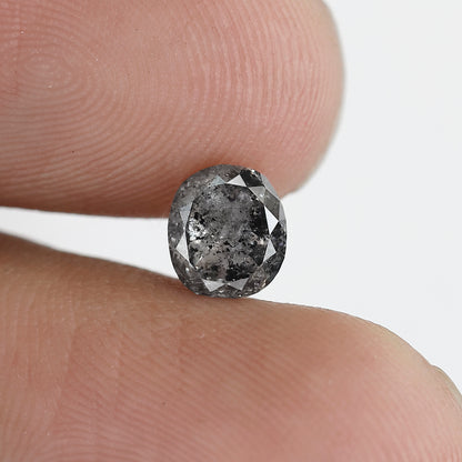 1.19 CT oval Shape Salt and Pepper Diamond 6.40 MM black grey Color Loose Natural Diamond For Wedding Ring