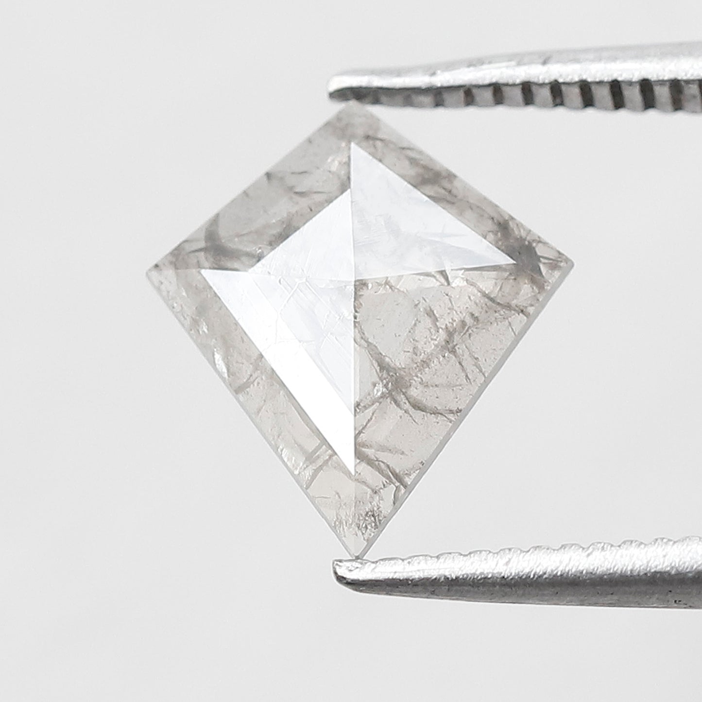 0.68 CT kite Shape Salt and Pepper Diamond 10 MM misty grey Color Loose Natural Diamond For Wedding Ring