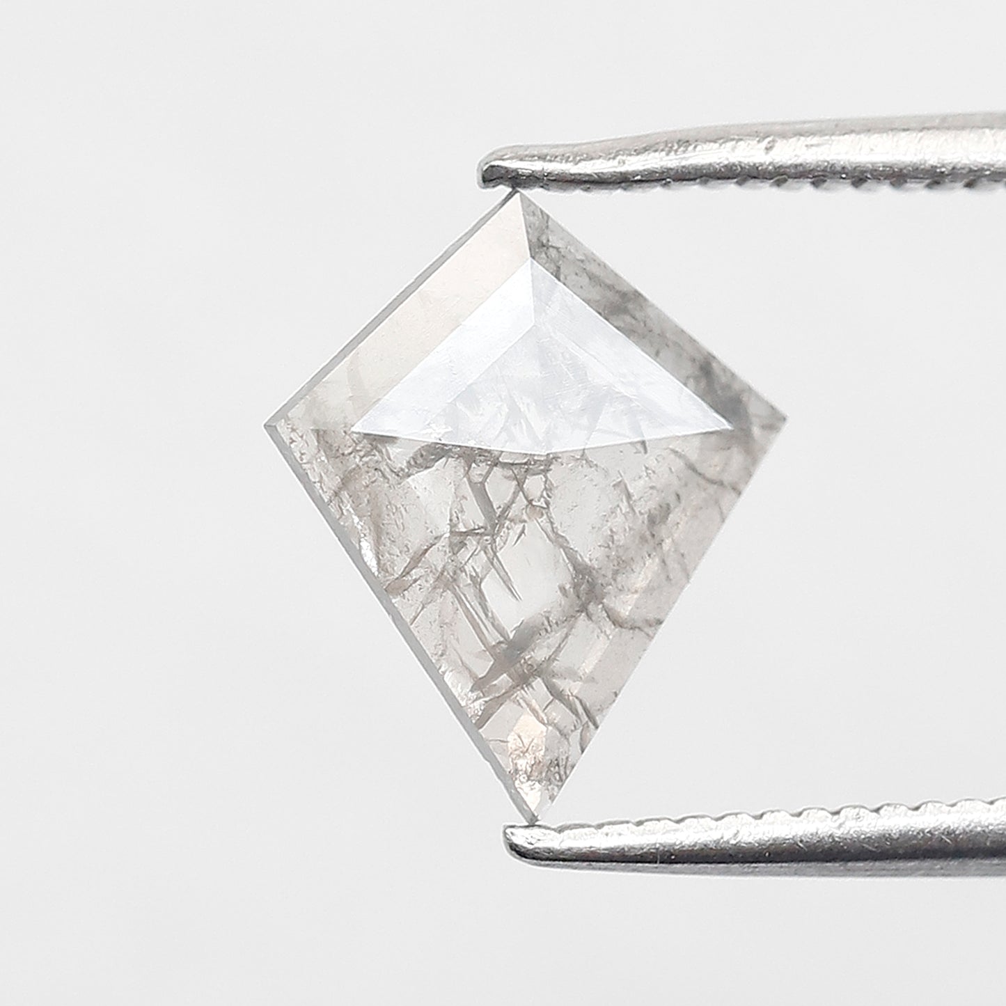 0.68 CT kite Shape Salt and Pepper Diamond 10 MM misty grey Color Loose Natural Diamond For Wedding Ring