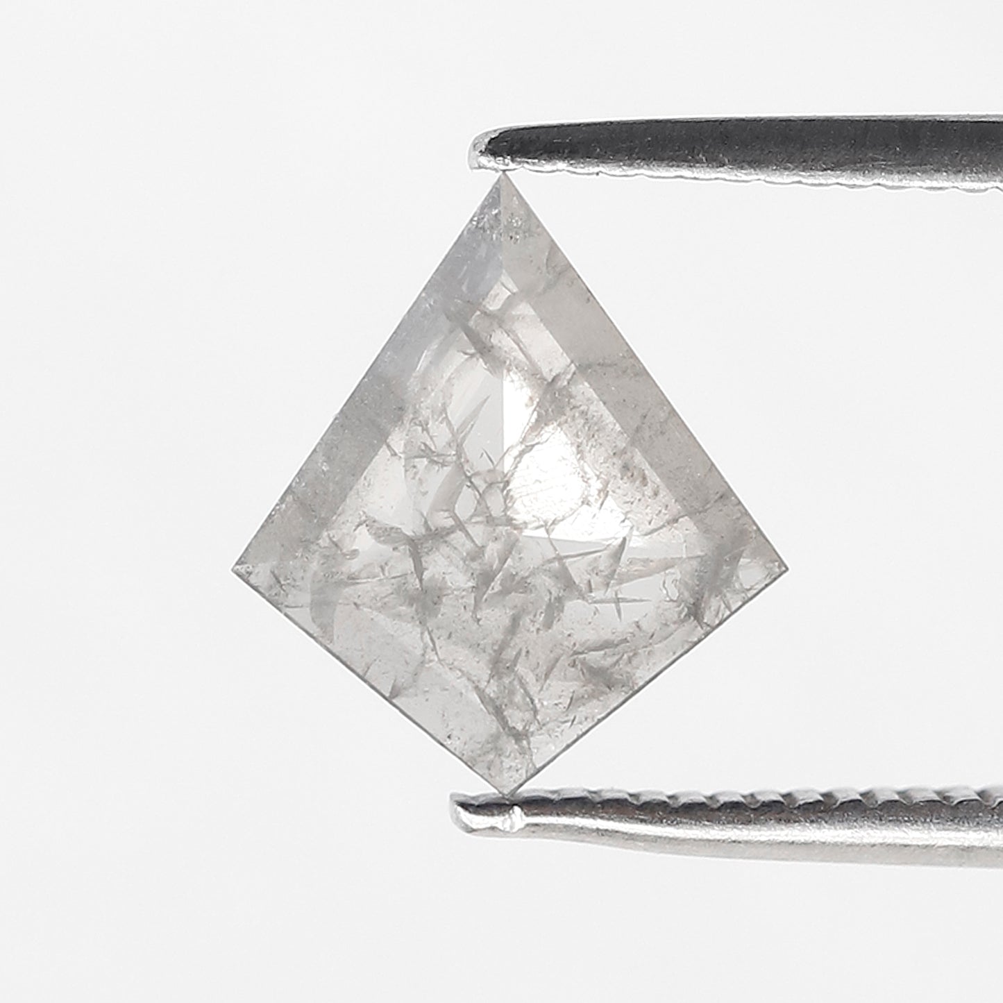 0.68 CT kite Shape Salt and Pepper Diamond 10 MM misty grey Color Loose Natural Diamond For Wedding Ring