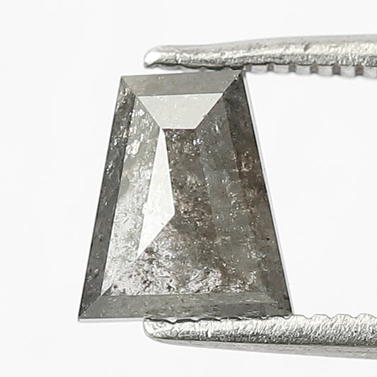 Geometric cut 1.23 Ct Natural Gray Black Salt & Pepper Loose Diamond | 7.00 MM Earth Mined Stone