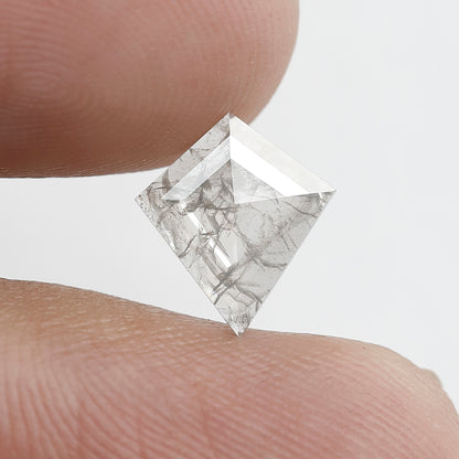 0.68 CT kite Shape Salt and Pepper Diamond 10 MM misty grey Color Loose Natural Diamond For Wedding Ring