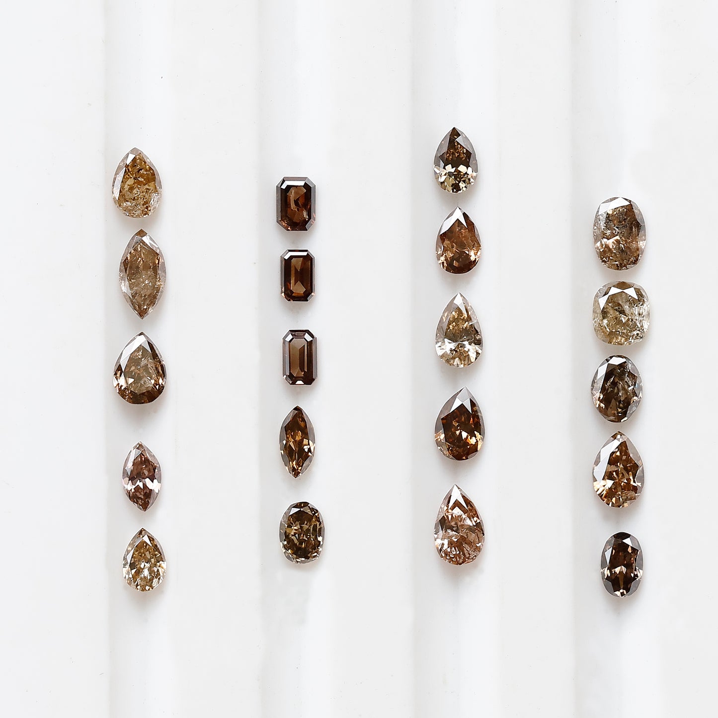 1.49 CT Natural Loose Diamonds 2.5 To 4.5 MM Fancy Diamonds Mix Lot Of Champagne Color Pear Cut, Oval Cut, Marquise Cut, Emerald Cut Diamonds