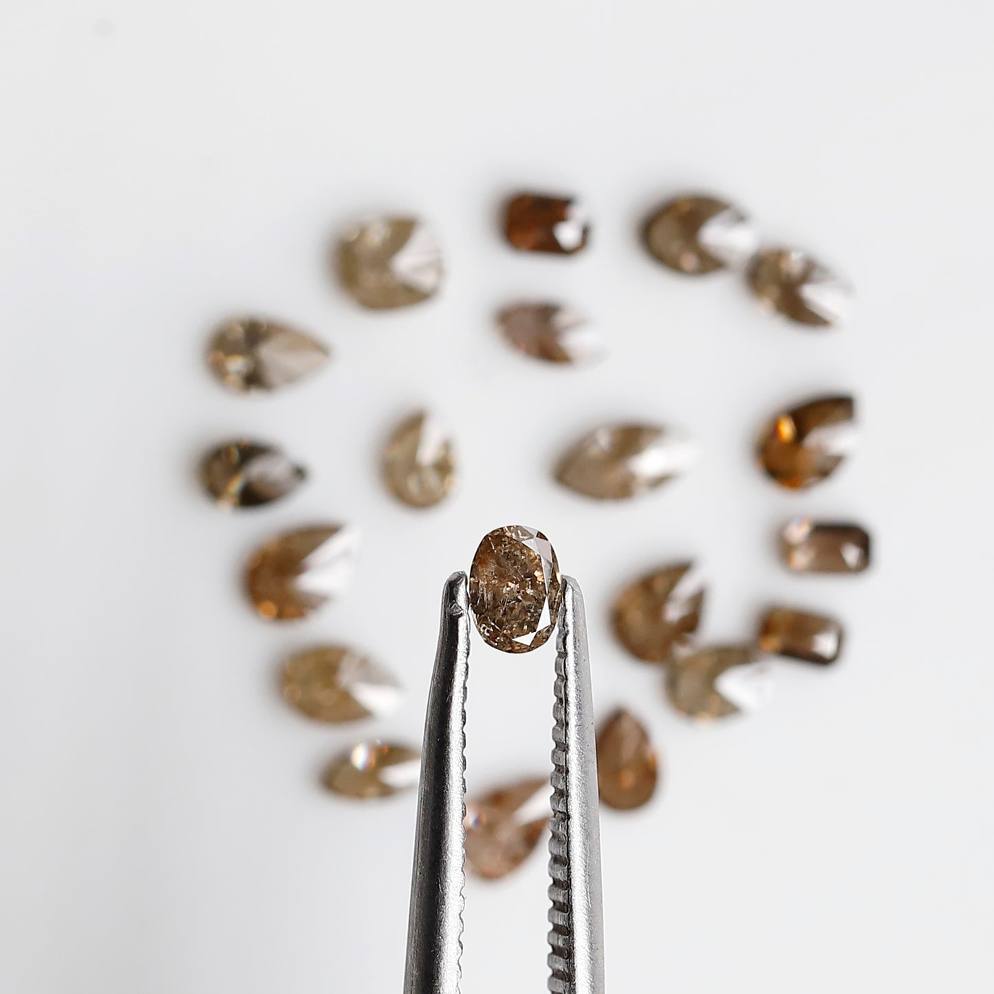 1.49 CT Natural Loose Diamonds 2.5 To 4.5 MM Fancy Diamonds Mix Lot Of Champagne Color Pear Cut, Oval Cut, Marquise Cut, Emerald Cut Diamonds