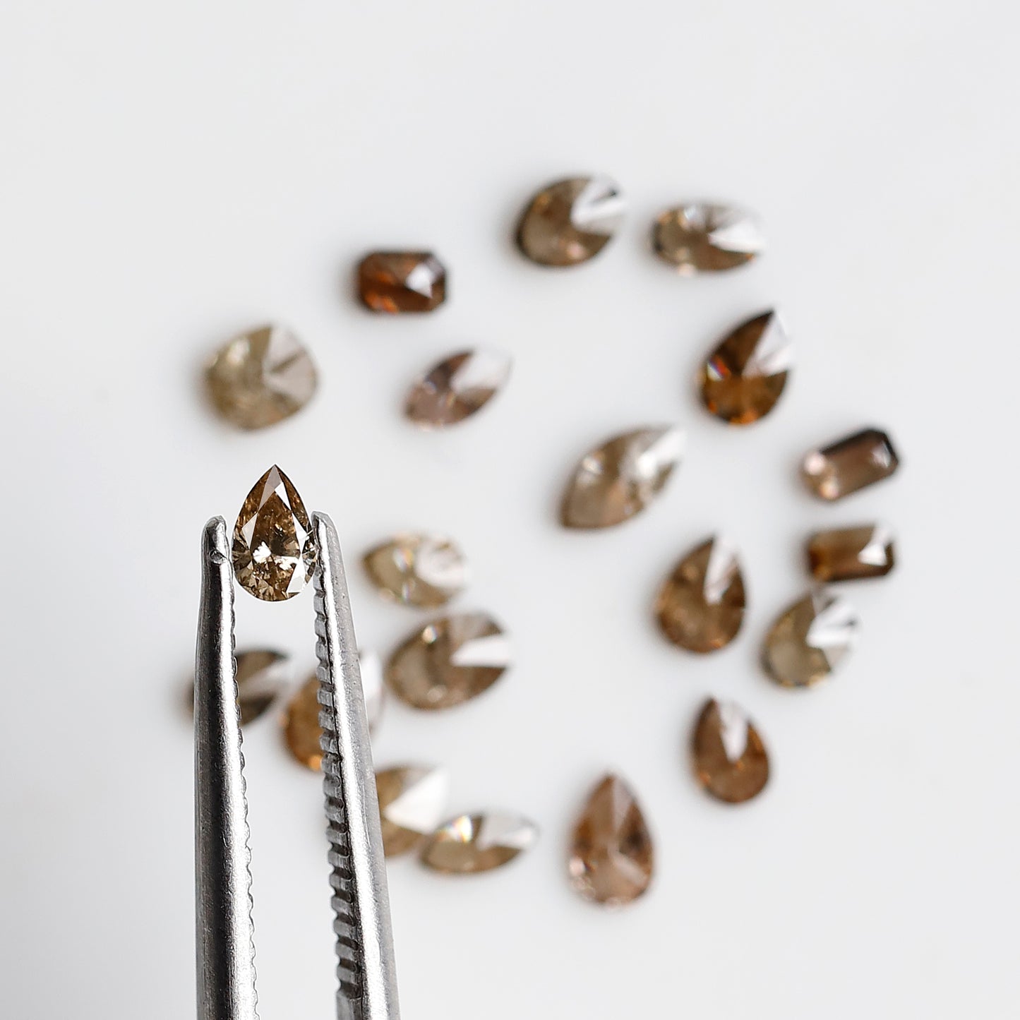 1.49 CT Natural Loose Diamonds 2.5 To 4.5 MM Fancy Diamonds Mix Lot Of Champagne Color Pear Cut, Oval Cut, Marquise Cut, Emerald Cut Diamonds