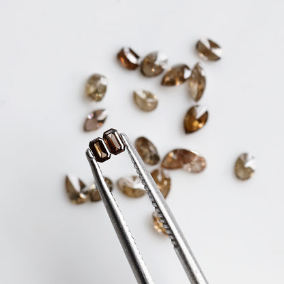 1.49 CT Natural Loose Diamonds 2.5 To 4.5 MM Fancy Diamonds Mix Lot Of Champagne Color Pear Cut, Oval Cut, Marquise Cut, Emerald Cut Diamonds