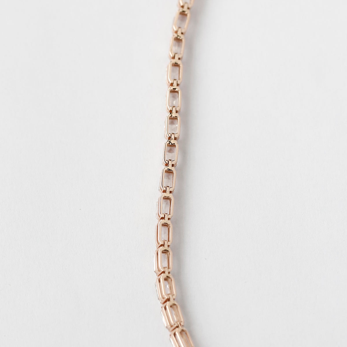 14K Rose Gold Emerald Cut Lab Grown Diamond Tennis Bracelet – 7 Inch