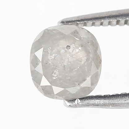 0.90 CT cushion Shape Salt and Pepper Diamond 5.70 MM Misty White Color Loose Natural Diamond For Wedding Ring