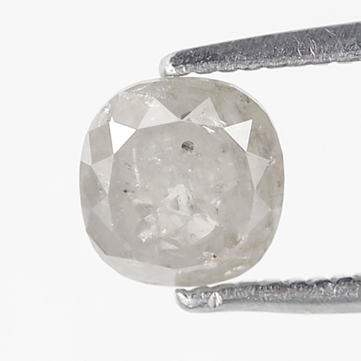 0.90 CT cushion Shape Salt and Pepper Diamond 5.70 MM Misty White Color Loose Natural Diamond For Wedding Ring
