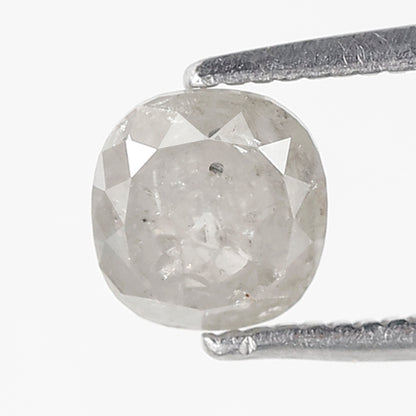 0.90 CT cushion Shape Salt and Pepper Diamond 5.70 MM Misty White Color Loose Natural Diamond For Wedding Ring