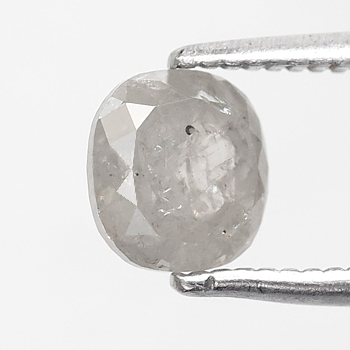 0.90 CT cushion Shape Salt and Pepper Diamond 5.70 MM Misty White Color Loose Natural Diamond For Wedding Ring