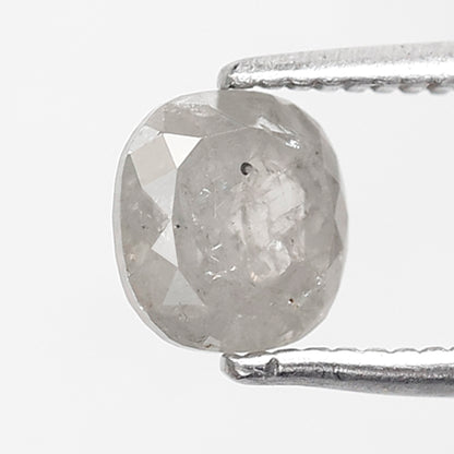 0.90 CT cushion Shape Salt and Pepper Diamond 5.70 MM Misty White Color Loose Natural Diamond For Wedding Ring