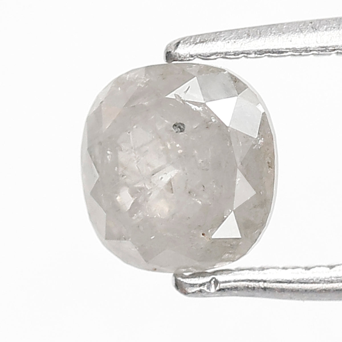 0.90 CT cushion Shape Salt and Pepper Diamond 5.70 MM Misty White Color Loose Natural Diamond For Wedding Ring