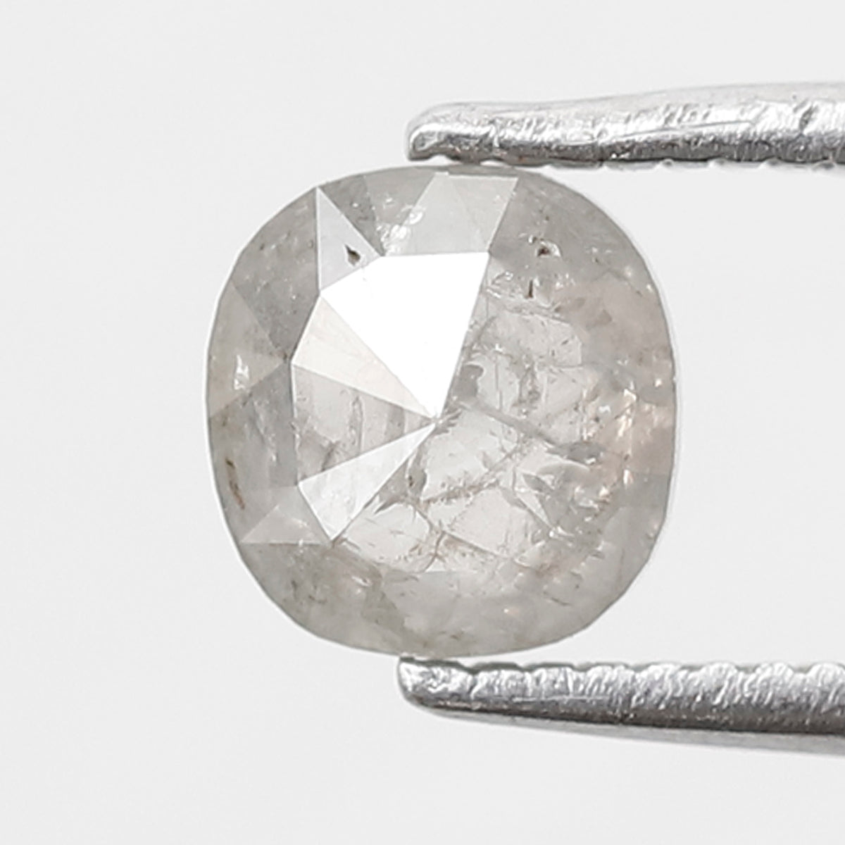 0.90 CT cushion Shape Salt and Pepper Diamond 5.70 MM Misty White Color Loose Natural Diamond For Wedding Ring