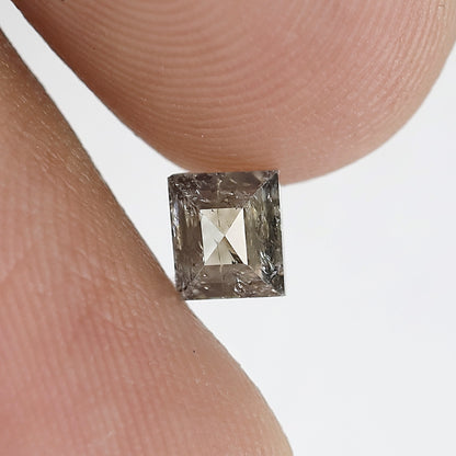 0.67 CT Geometric Shape Salt and Pepper Diamond 4.50 MM greenish Color Loose Natural Diamond For Wedding Ring