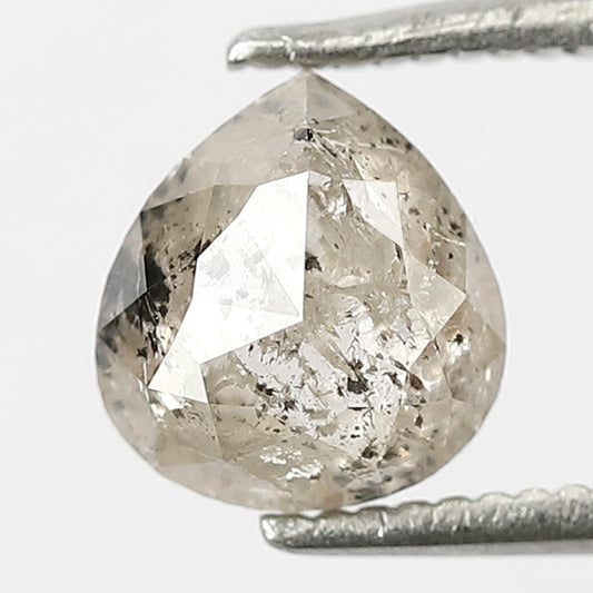 1.19 CT Natural Pear Shape Loose Diamond, Gray Black Earth Mined Salt and Pepper Diamond For Pear Diamond Ring
