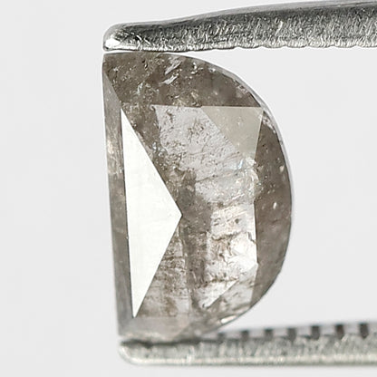 Half Moon 1.03 Ct Natural Gray Black Salt & Pepper Loose Diamond for Pendant Jewelry