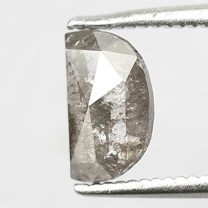 Half Moon 1.03 Ct Natural Gray Black Salt & Pepper Loose Diamond for Pendant Jewelry