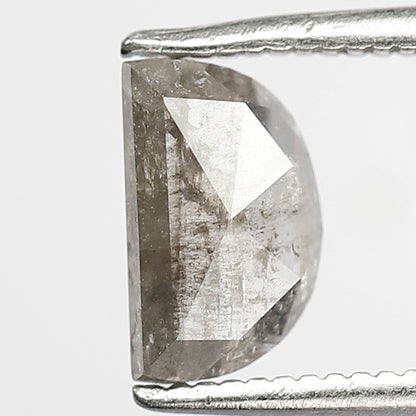 Half Moon 1.03 Ct Natural Gray Black Salt & Pepper Loose Diamond for Pendant Jewelry