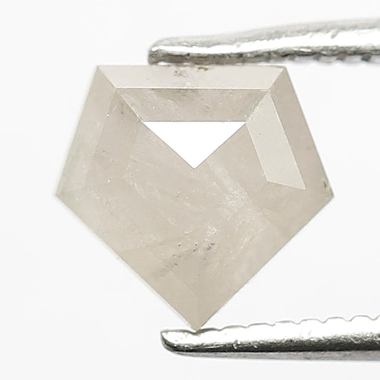 1.18 Ct Pentagon Salt and Pepper Diamond, 6.70 MM Misty White Loose Diamond For Pendant and Wedding Band