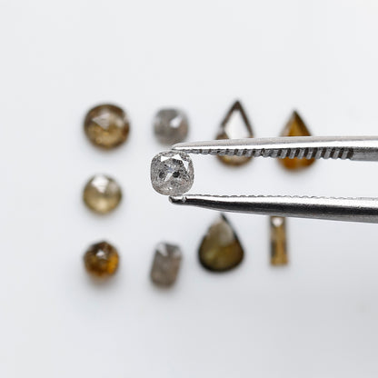1.29 CT Natural Loose Mix Shape I2 Clarity Diamonds 2.8 to 5.0 MM Champagne Color Pear Cut Oval Cut Round cut Fancy Diamonds For 10 Pieces