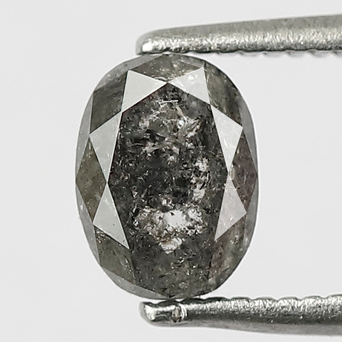 Oval 1.05 Ct Natural Gray Black Salt & Pepper Diamond | 6.60 mm Loose Unique Diamond for Engagement Ring, Bridal & Fine Jewelry