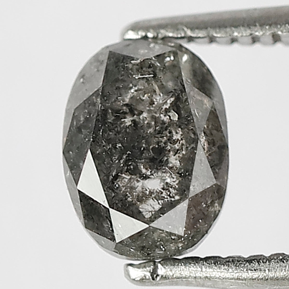 Oval 1.05 Ct Natural Gray Black Salt & Pepper Diamond | 6.60 mm Loose Unique Diamond for Engagement Ring, Bridal & Fine Jewelry
