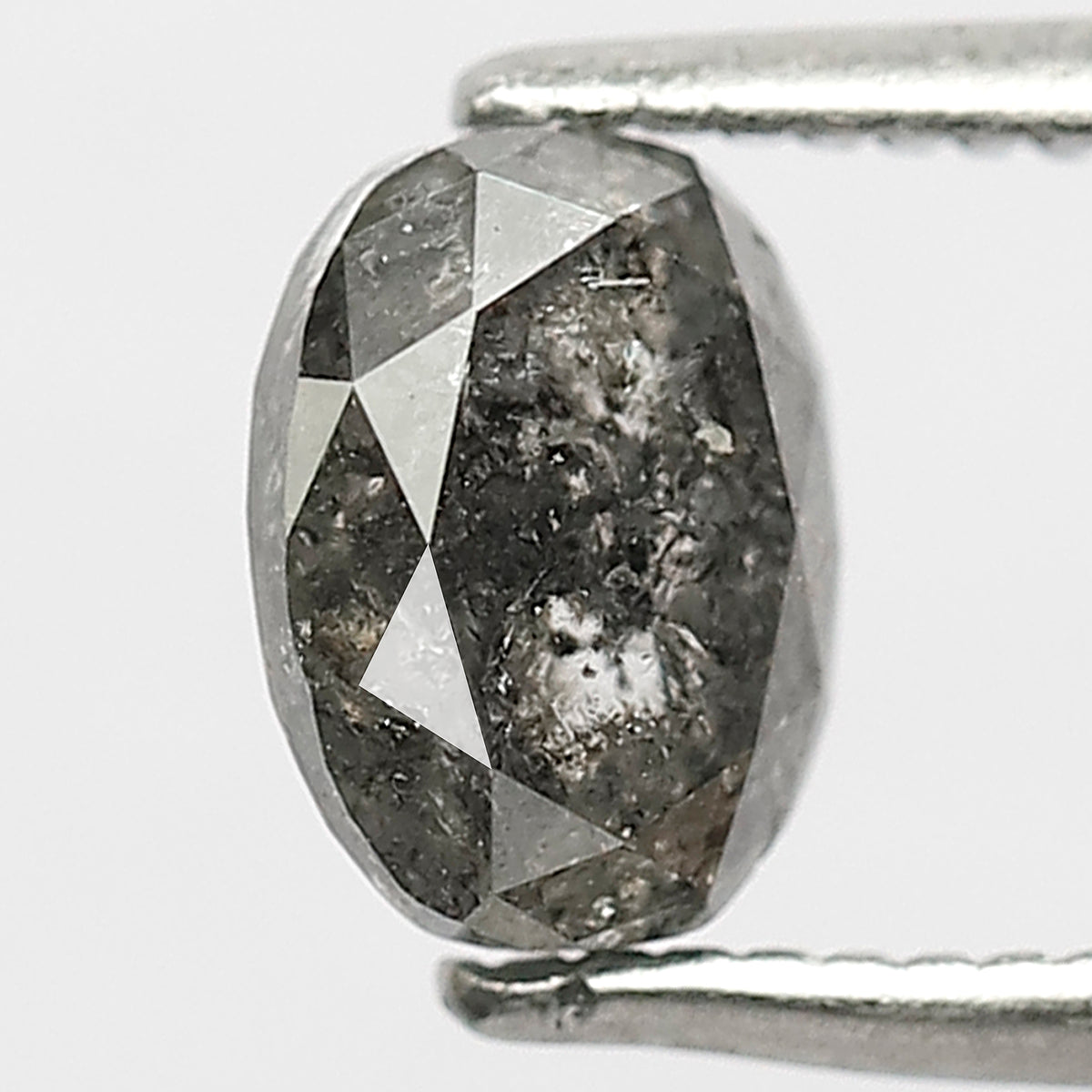 Oval 1.05 Ct Natural Gray Black Salt & Pepper Diamond | 6.60 mm Loose Unique Diamond for Engagement Ring, Bridal & Fine Jewelry