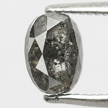 Oval 1.05 Ct Natural Gray Black Salt & Pepper Diamond | 6.60 mm Loose Unique Diamond for Engagement Ring, Bridal & Fine Jewelry