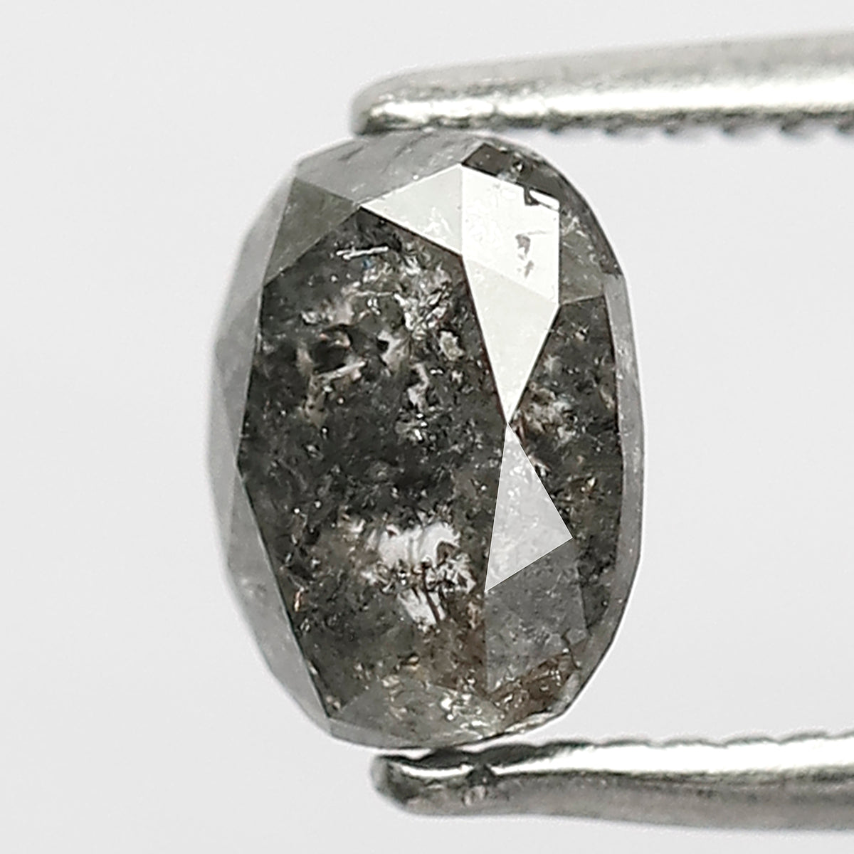Oval 1.05 Ct Natural Gray Black Salt & Pepper Diamond | 6.60 mm Loose Unique Diamond for Engagement Ring, Bridal & Fine Jewelry