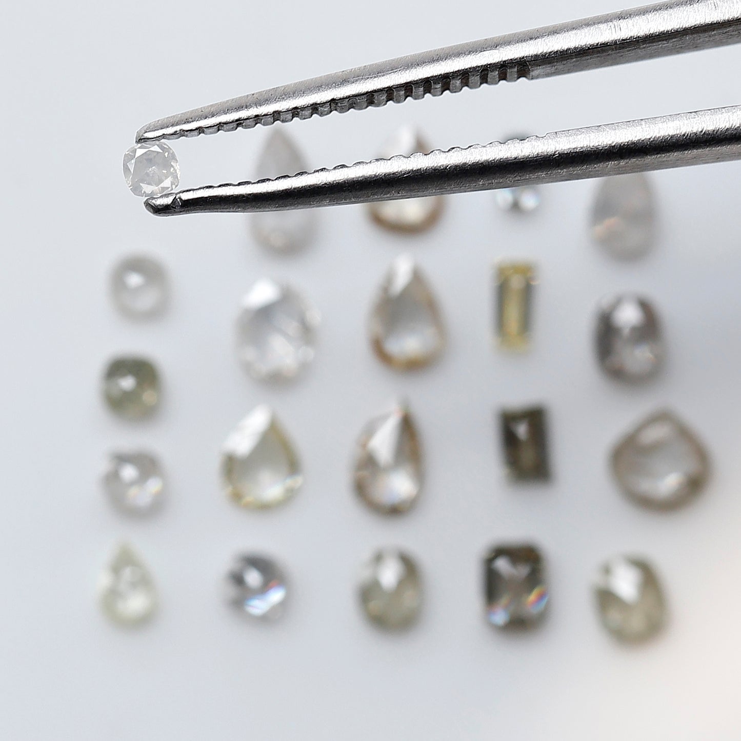 1.39 CT Mix Shape Natural Loose Diamonds 1.8 to 4.4 MM Pear Cut Oval Cut Emerald Cut Light Brown Color SI Clarity Diamonds For 21 Pieces