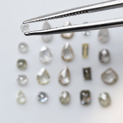 1.39 CT Mix Shape Natural Loose Diamonds 1.8 to 4.4 MM Pear Cut Oval Cut Emerald Cut Light Brown Color SI Clarity Diamonds For 21 Pieces
